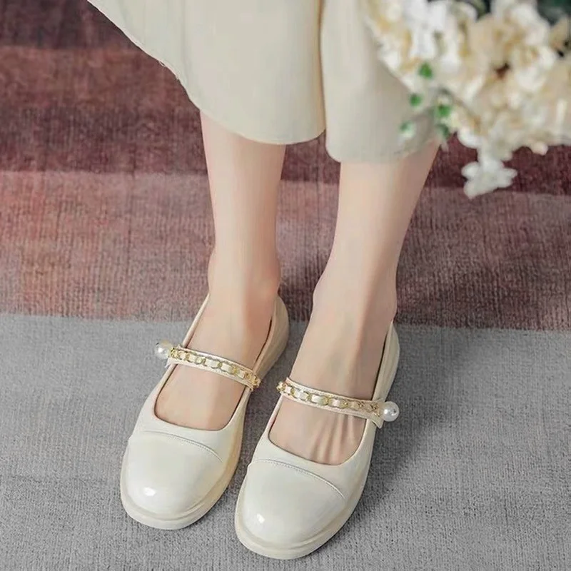 

Soft Leather Shoes Women's Japanese Spring Autumn 2022 Summer New Casual Single Shoes Lady JK Retro Casual Mary Jane Shoes Beige