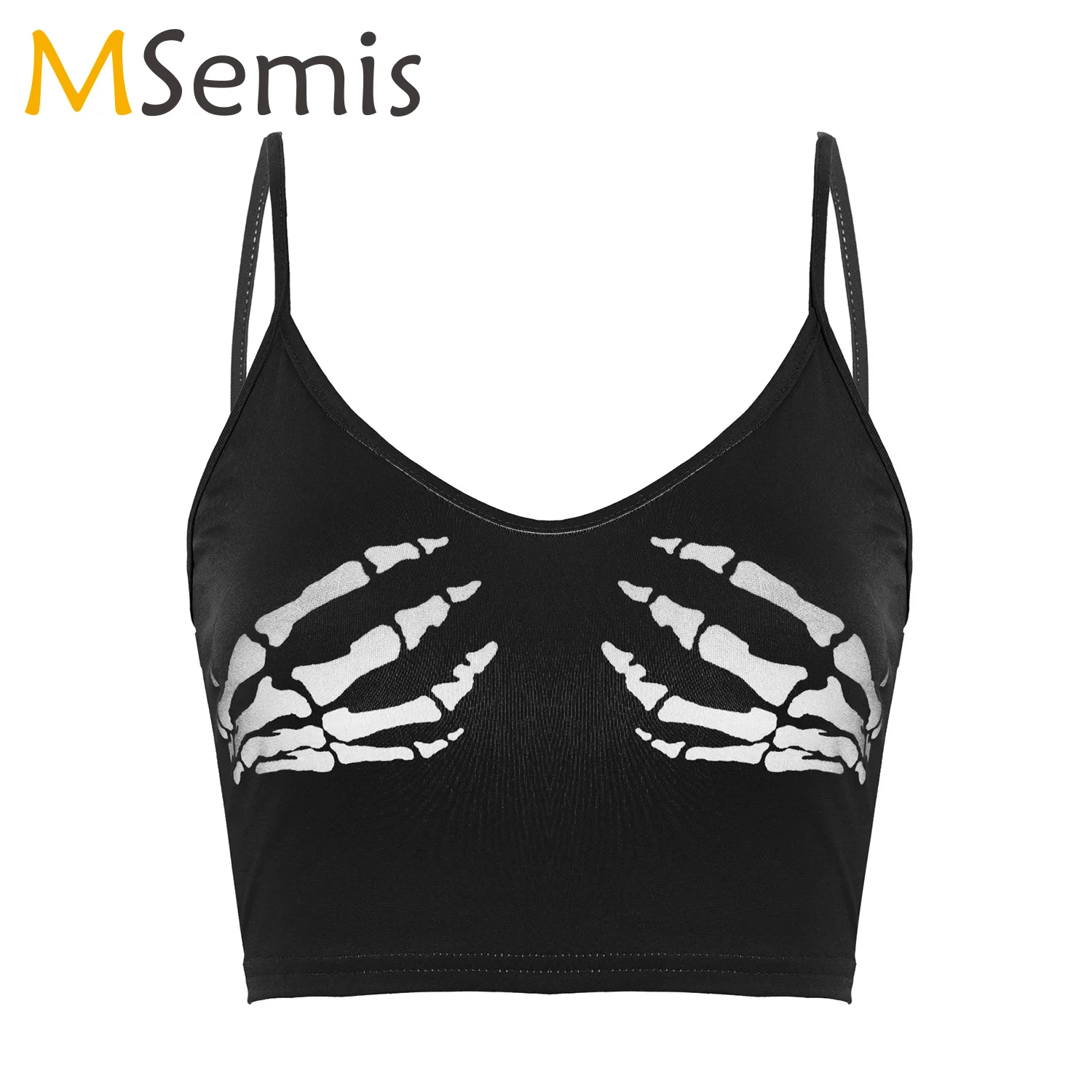 Женский облегающий Топ без рукавов готический короткий топ из спандекса с