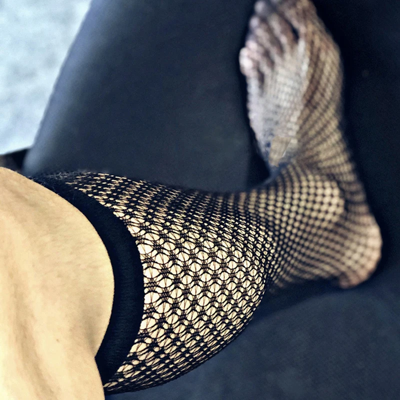 Man's Nylon Fetish Socks Stocking Calf Socks Real Man Hot Lingerie Gay Fetish Lace Jacquard