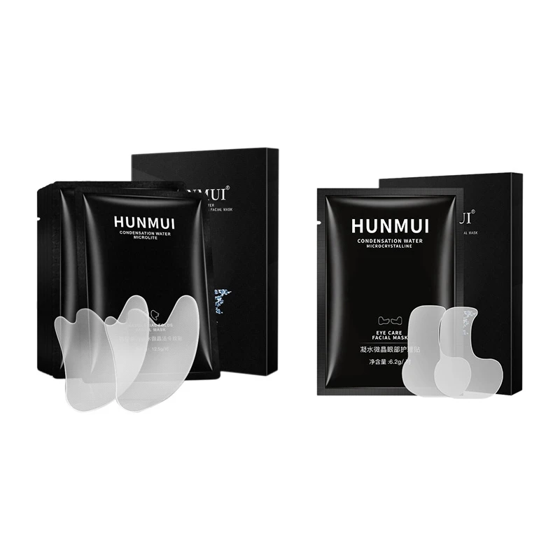 

HUNMUI 5 Pair Nasolabial Folds Patch Moisturizing Firming Law Pattern Wrinkle Patches & 5 Pairs C-Shape Eye Patches