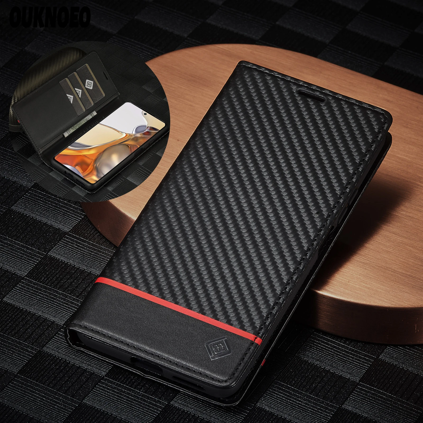 

Luxury Carbon Fiber Leather Case For Xiaomi 11T Pro Lite POCO X3Pro NFC X4 Pro 5G Flip Wallet Phone Case Cover Redmi Note11S Pro