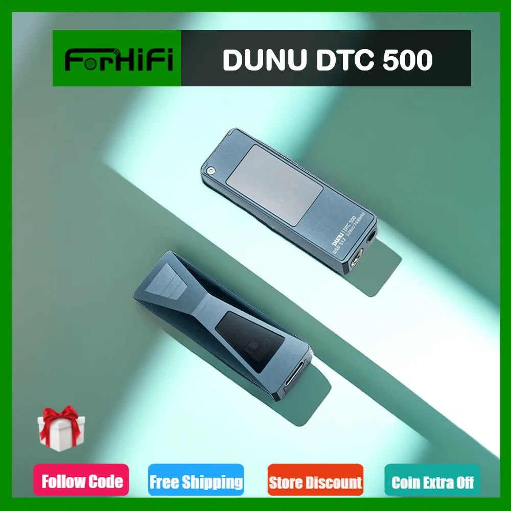 Портативный усилитель для наушников DUNU DTC 500 DTC500, USB DAC AMP, чип ES9038Q2M с Type-C на выход 3,5/4,4 мм, DSD512 PCM 32 бит/768 кГц