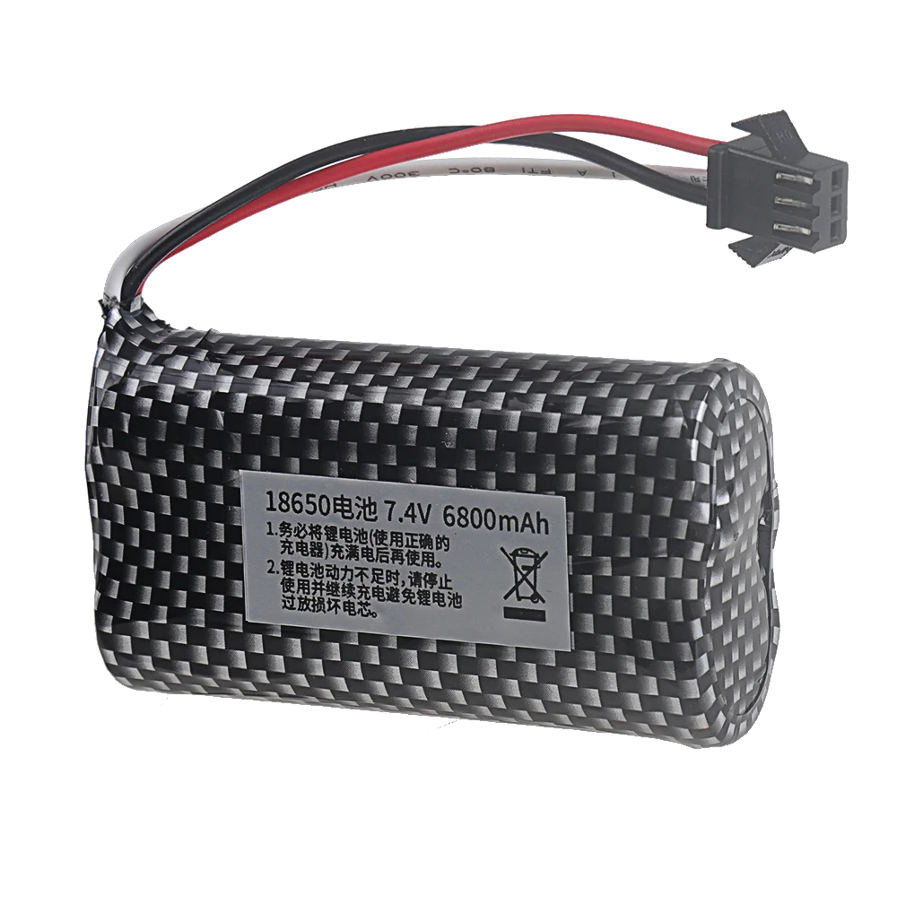Фото Аккумулятор Li-ion SM-3P 7.4V 6800mAh с USB-зарядкой для радиоуправляемых машин MN82, MN128, MN78, LC79, 2S 18650 20C №2