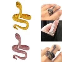 1pc %d0%ba%d0%be%d0%bb%d1%8c%d1%86 european new retro punk exaggerated spirit snake ring fashion personality stereoscopic opening adjustable ring jewelry