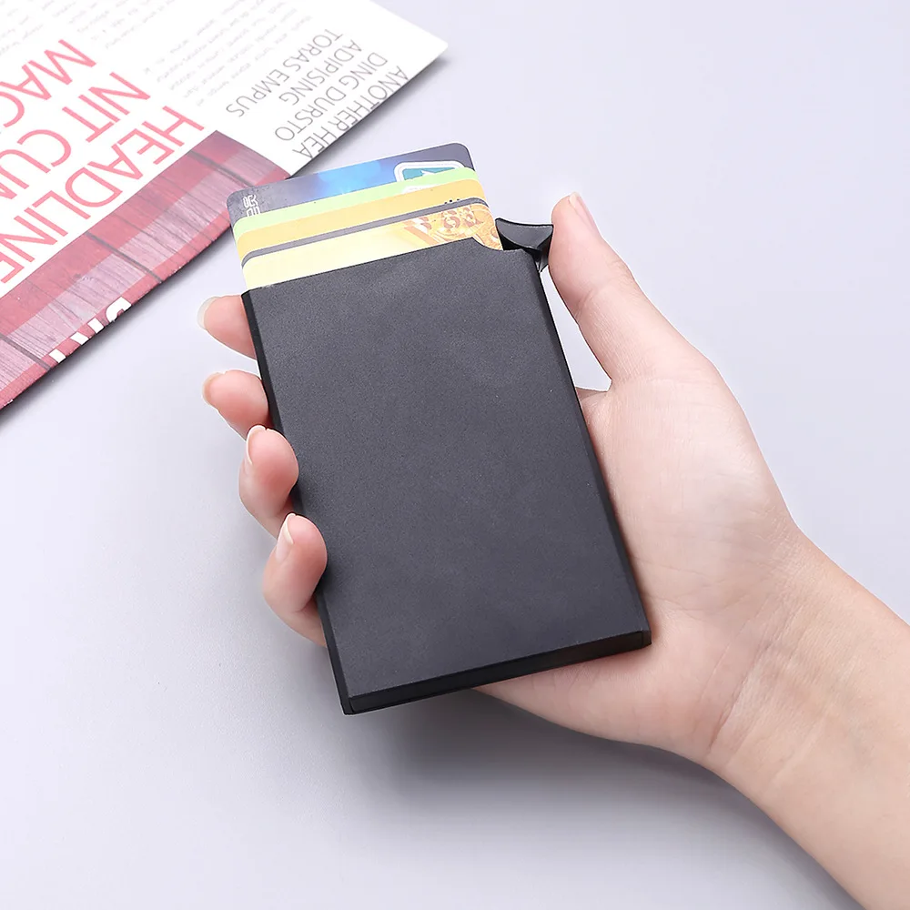 

New Card Storage Box Unisex Credit Card Holder Automatic Pop-up Card Case Business Card Case