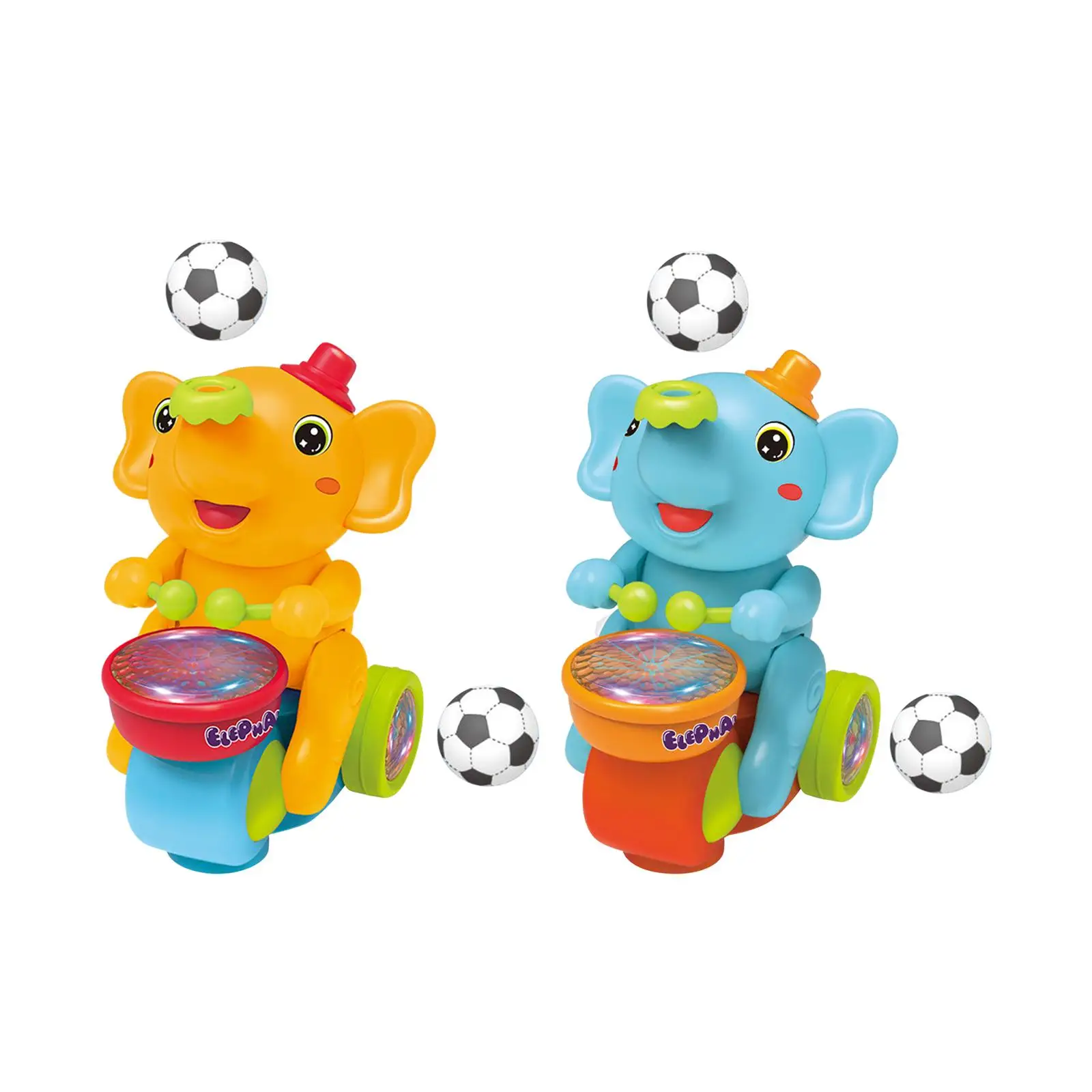 

Cart Elephant Musician Toy with Music and Flashing Light for Kids Toddler