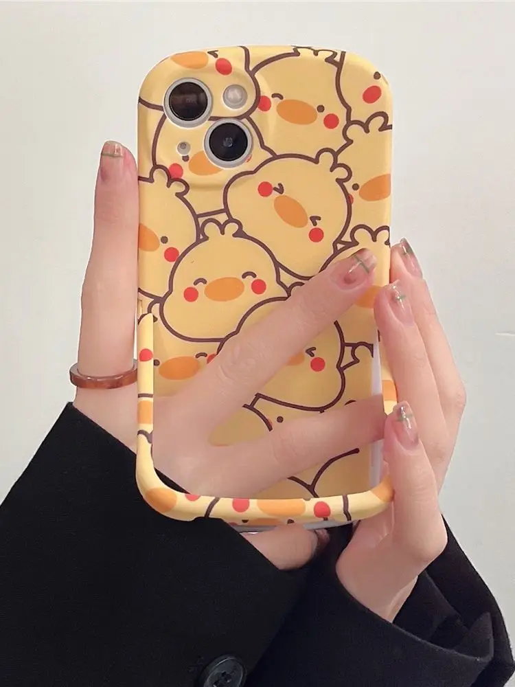 

12 Pro Case 2in1 Cute Kickstand Yellow Chicken Grip Phone Holder Cover for iPhone 11 12 13 Pro Max XR X XS Liquid Silicon Cases
