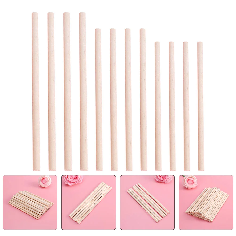 

150pcs Unfinished Wooden Sticks DIY Wooden Rods Crafts Making Accessories