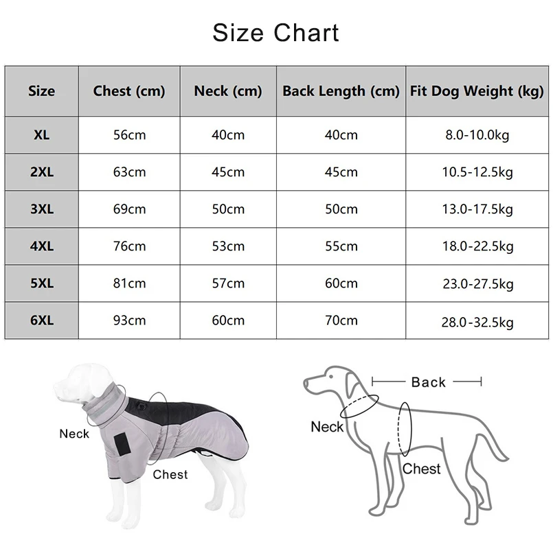 Winter Waterproof Big Dog Jacket Vest Reflective With High Collar Warm Pet Dog Coat French Bulldog Suit For Dog Clothes For Dogs images - 6