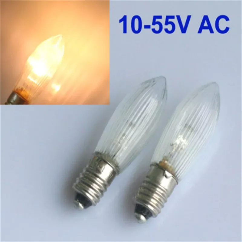 

2022New E10 LED Replacement Lamp Bulb Candle Light Bulbs for Light Chains 10 V-55 V AC for Bathroom Home Bulbs Decor
