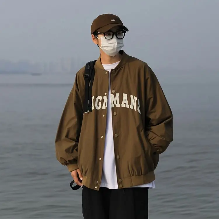All Match Versatile Spring Autumn Fashion Men's Solid Casual T-Shirt Loose Pockets Punching Jacket Coat Cool Boy Soft Warm