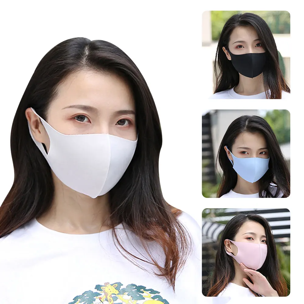 

10pcs Mouth Face Mask for Adult Child Cute Breathable Washable Reusable Dustproof Face Cover Masks Ice Cotton Anti-Dust Mask
