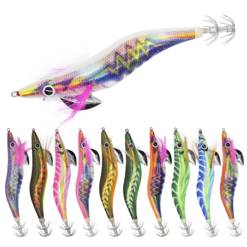 

Lead sinker Wood shrimp lures 2023 13.5cm/19g Jigs Squid hook 3.5# Hook Fishing tackle Fishing bait Simulation