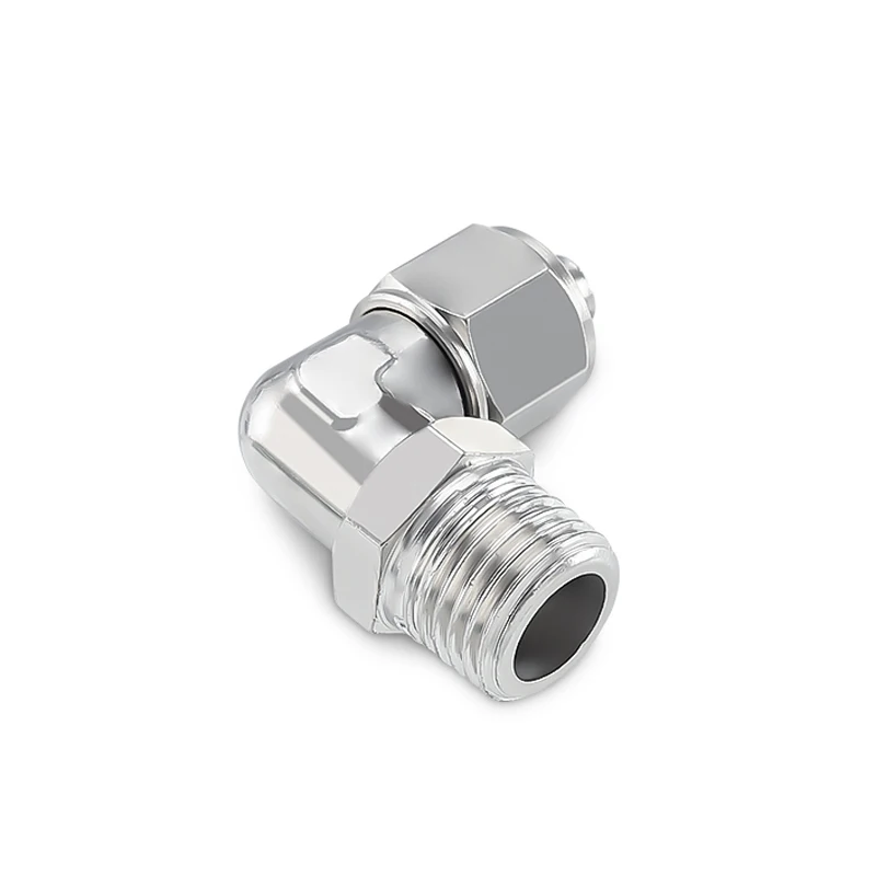 Pneumatic Rotary Fitting Elbow Push In Connector M5 1/8" 1/4" 3/8" 1/2" BSP Male Quick Twist 4/6/8/10/12mm OD Tube images - 6