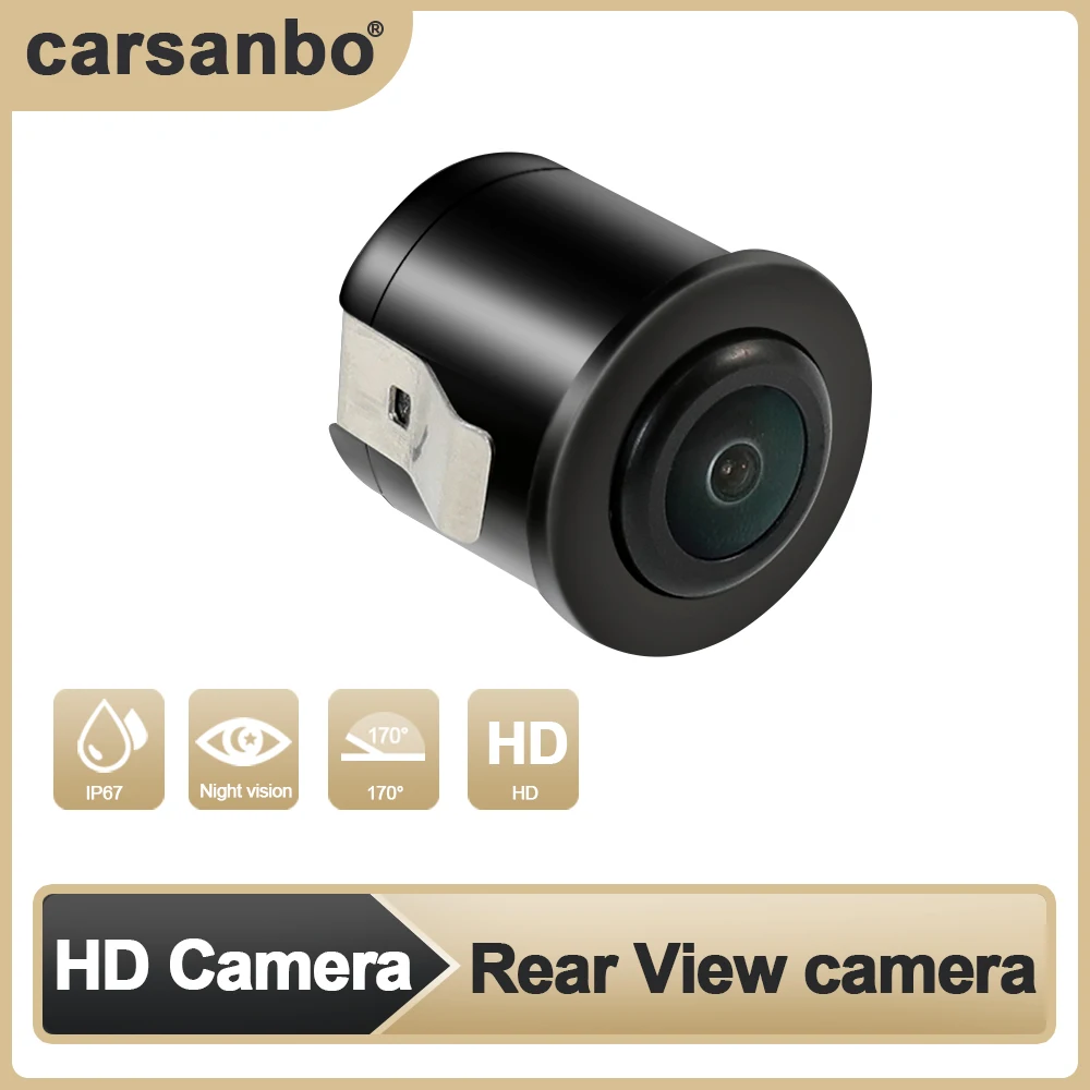 Car Drilling Type Reversing Camera HD Night Vision Wide Angle 170° HD Video with Front and Rear View on/off Automatic Parking