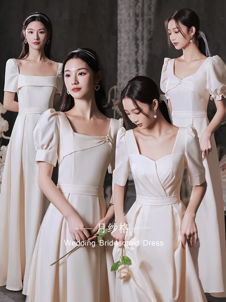 

Платье для подружки невесты цвета шампанского, новинка 2023, вечернее свадебное платье для сестер, элегантные деловые платья для женщин