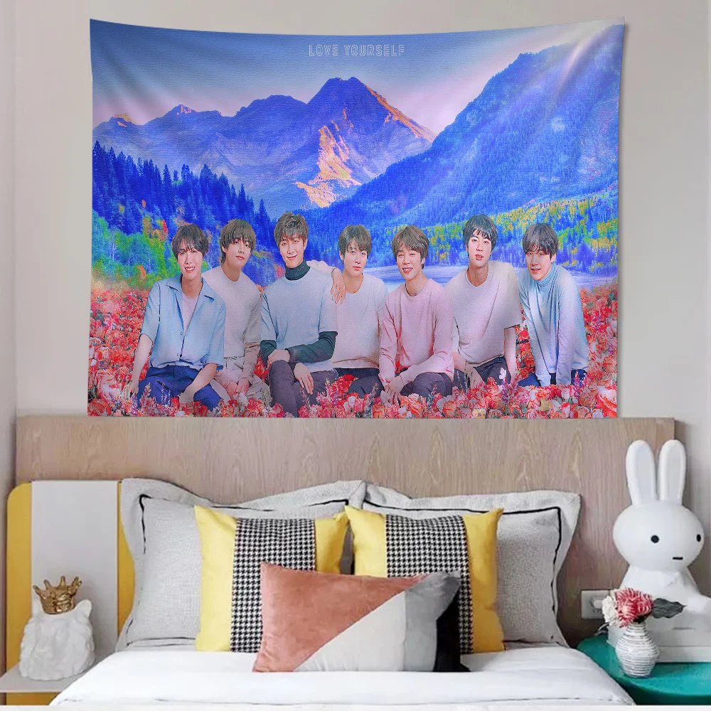 D-Dynamites Kpop Boys Cartoon Tapestry Art Science Fiction Room Home Decor