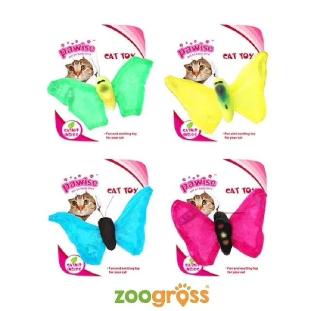 

28152-Pawise Tulle Winged Butterfly Cat Toy 397178709
