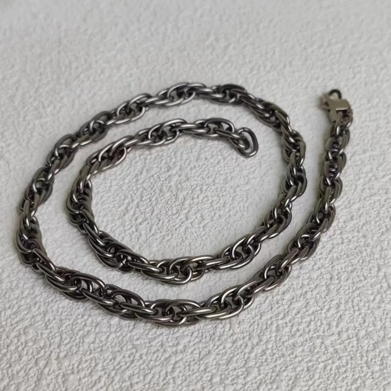 Ожерелье-цепочка из итальянской свободной веревки чистого титана 7 мм с