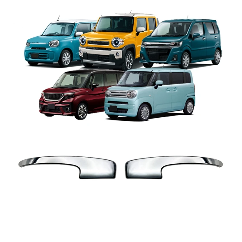 Фото 1Pair ABS Chrome Silver Side Rearview Mirror Strip Cover Trims Sticker For Suzuki Soilo/Wagon R/Smile/Hustler/Alto 2021+ №5