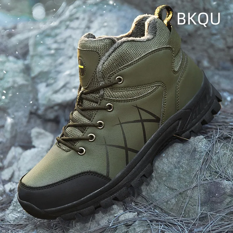 

Мужские туристические ботинки с круглым носком, удобные модные Универсальные дышащие износостойкие уличные туфли на платформе, весна-осень