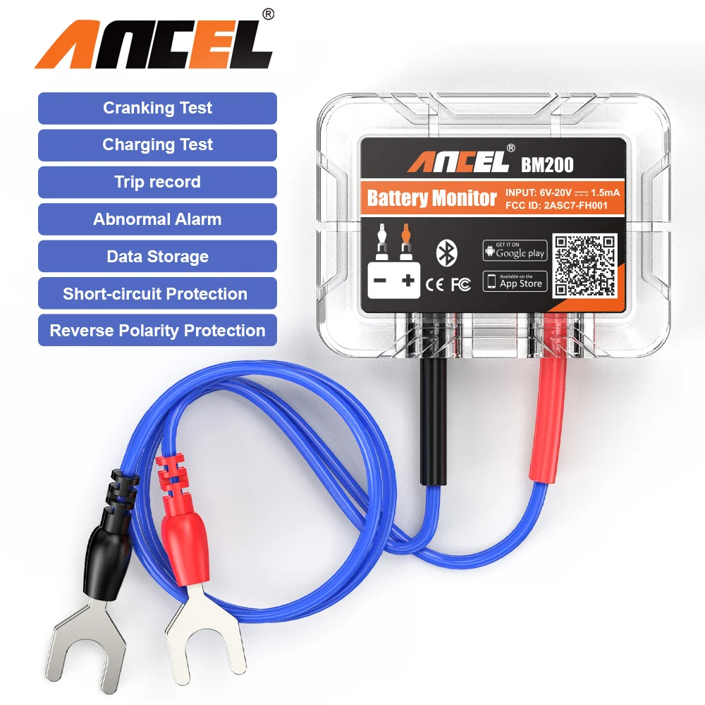 

Беспроводной Bluetooth-тестер аккумулятора ANCEL BM200, 12 В