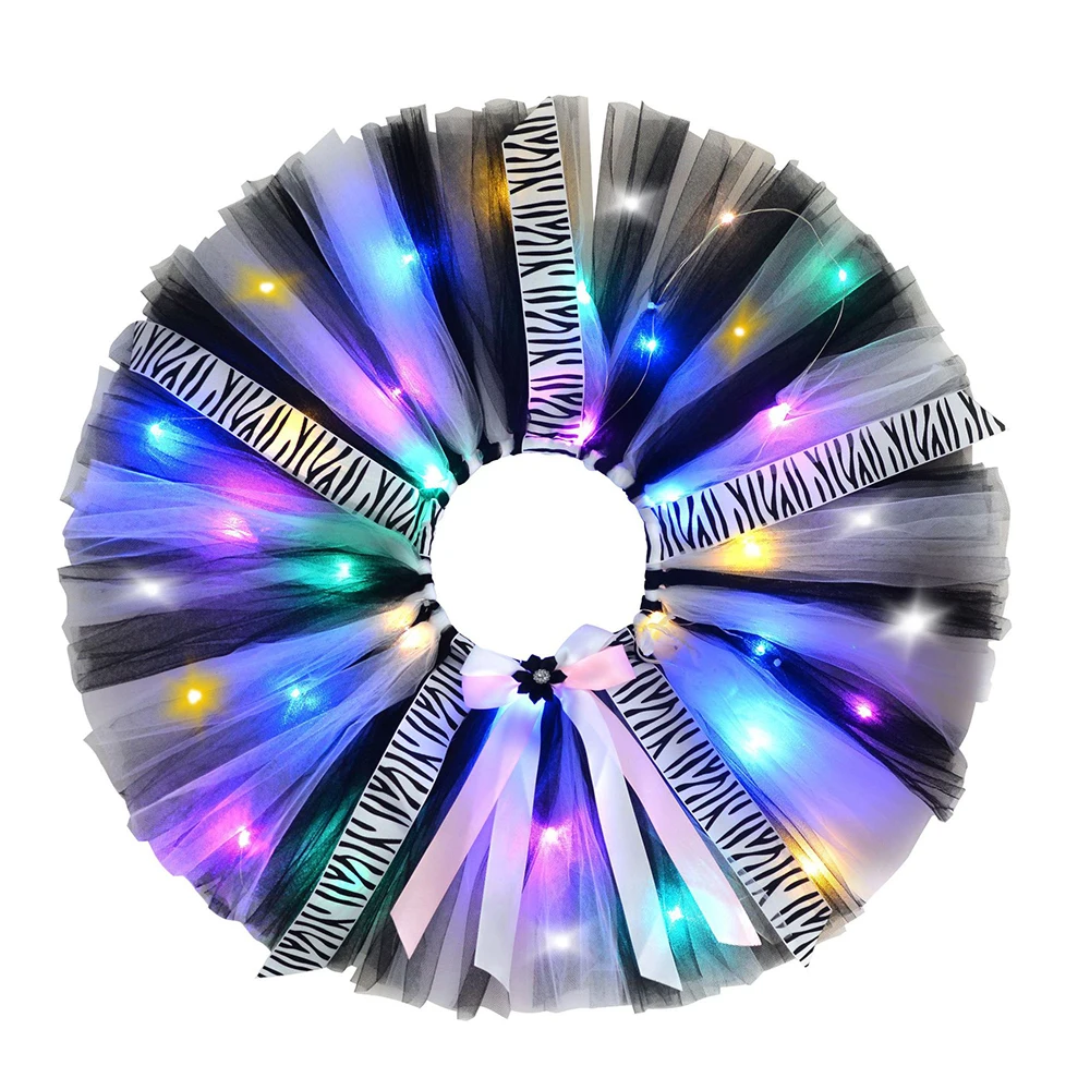 Юбка-пачка со светодиодной подсветкой жирафом зеброй и оленем для маленьких