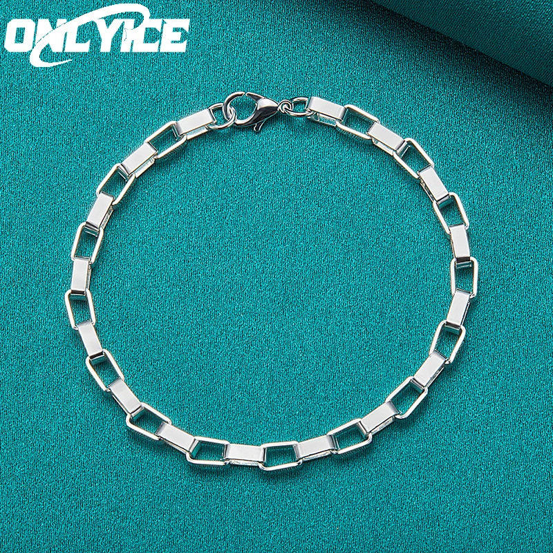 

Hot New 925 Sterling Silver 5mm Long Lattice Chain Bracelets For Women Man Wedding Party Christmas Gift Fashion Jewelry
