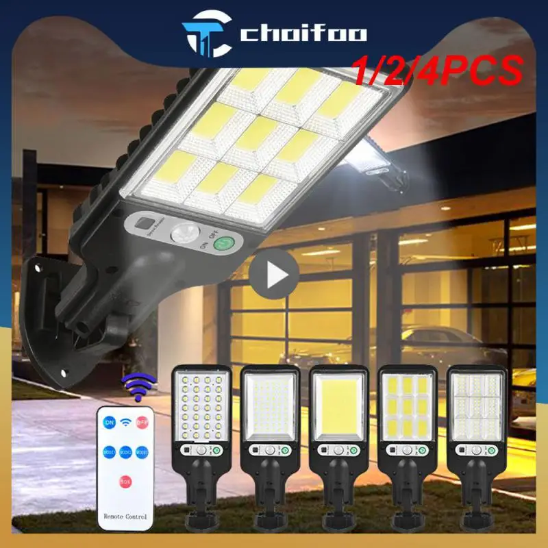 

1/2/4PCS Solar Street Lights Outdoor 117COB 8 Pack Solar Lamp With 3 Light Mode Waterproof Motion Sensor Security Lighting for