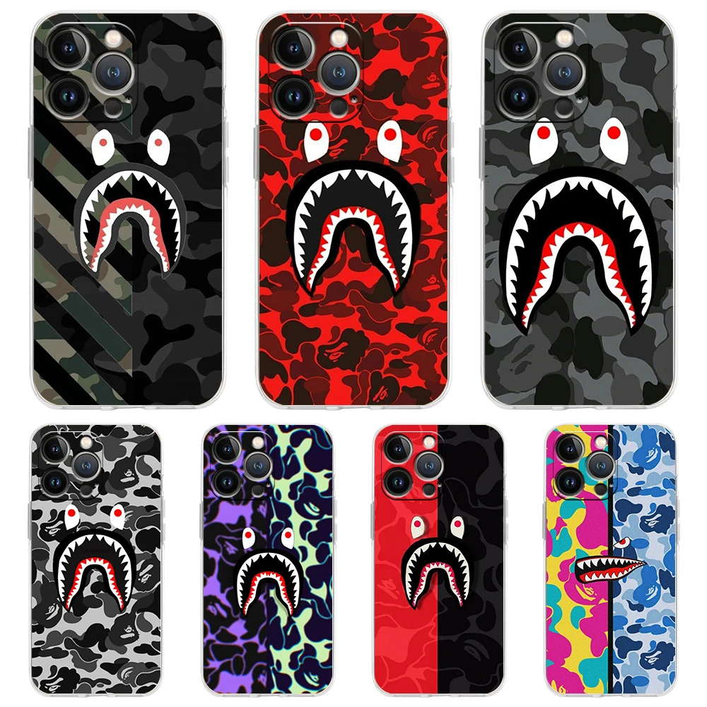 

Camouflage Pattern Transparent Silicone Phone Case For iPhone 14 13 12 11 Pro Max 8 7 Plus X XS Max XR SE2020 Luxury Coque Shell