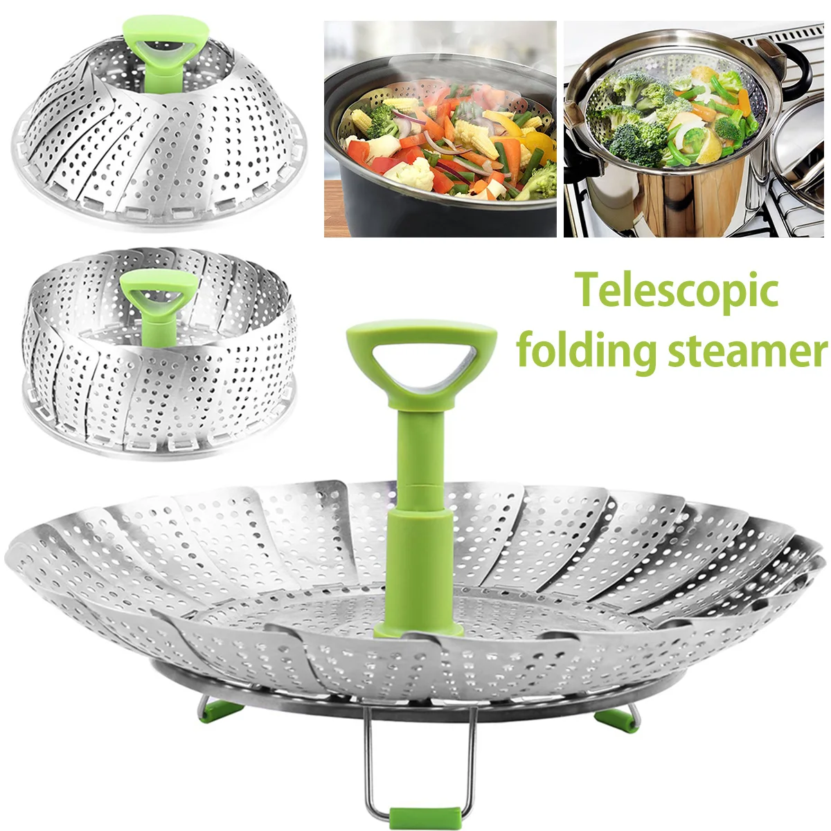 

Пароварка для овощей из нержавеющей стали Складная Многофункциональная Пароварка для овощей