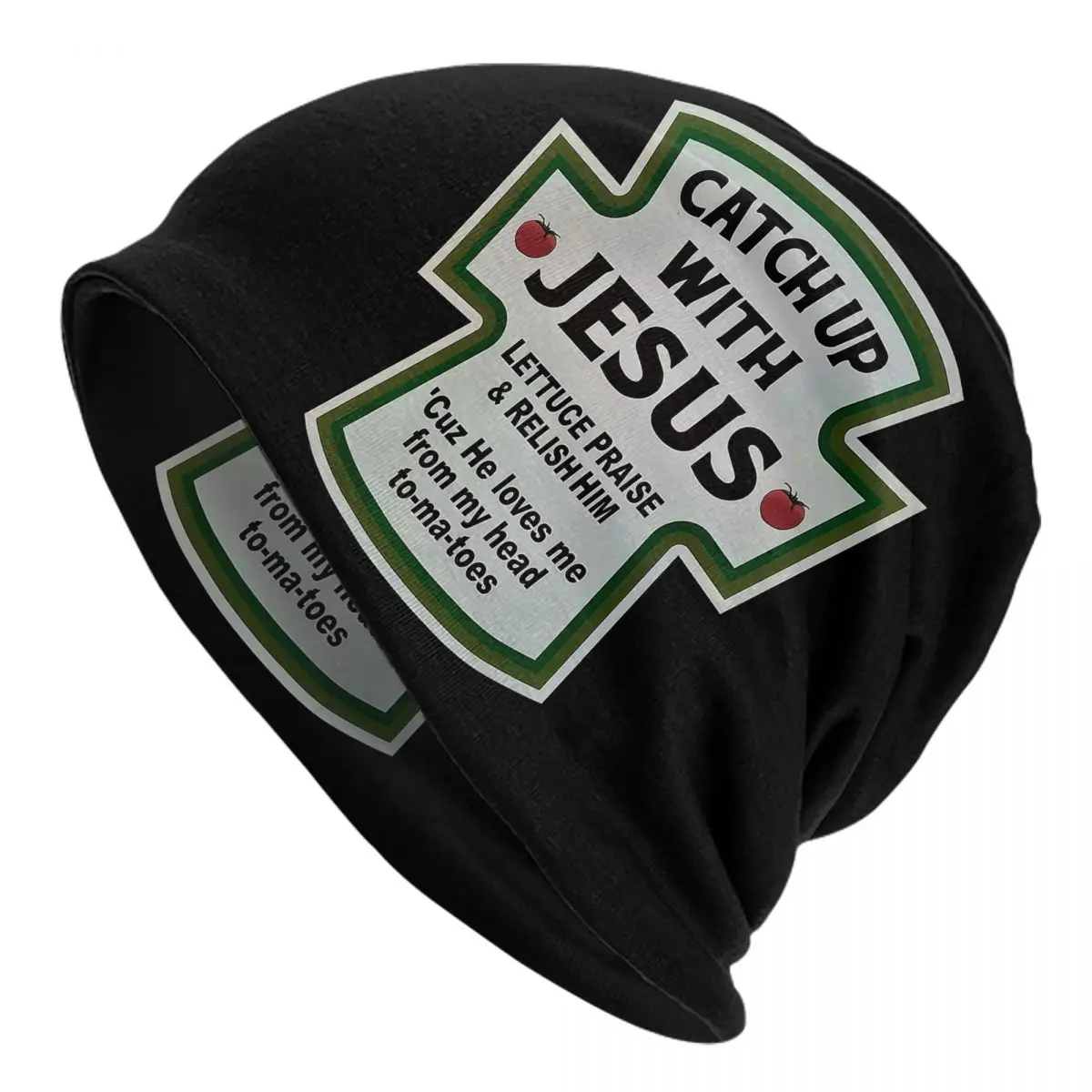 CATCH UP With JESUS Adult Men's Women's Knit Hat Keep warm winter Funny knitted hat