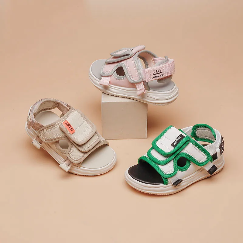 

New Boys Sandals Kid Sandals Children Shoes Rubber School Shoes Sports Girls Breathable Open Toe Casual Canvas Boy Sandal F05174