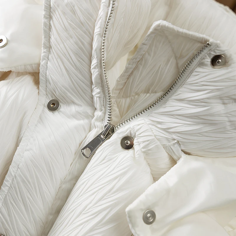 90%  White Goose Down  Winter Jacket Women  Casual  Autumn/Winter  Wide-waisted  Zipper Hooded Winter Coat Women