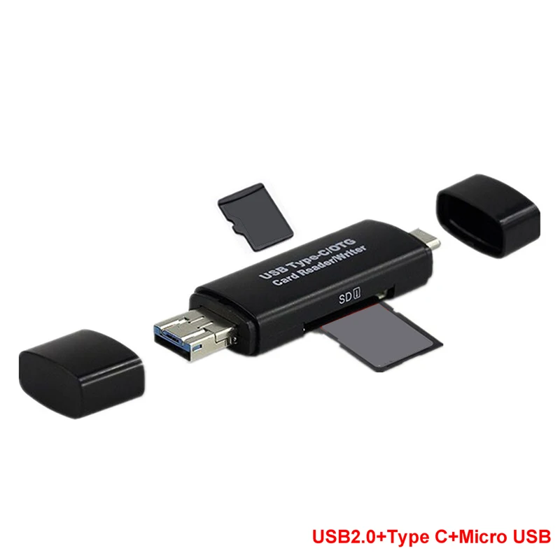 Устройство чтения карт SD памяти USB C 3 в 1 2.0 TF/Mirco смарт-карт Тип OTG Адаптер для