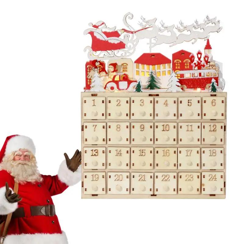 

Календарь для нового года 2023, календарь с обратным отсчетом для рождества, украшение для дома с 24 пустыми ящиками
