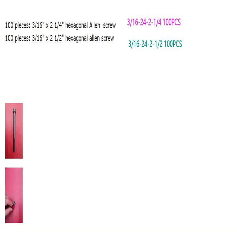 

custom order Total 200PCS 12.9 Grade Inch Cup Head Socket Head Cap Screw American UNC Cylinder Head Bolt 3/16-24 10#-32 teeth