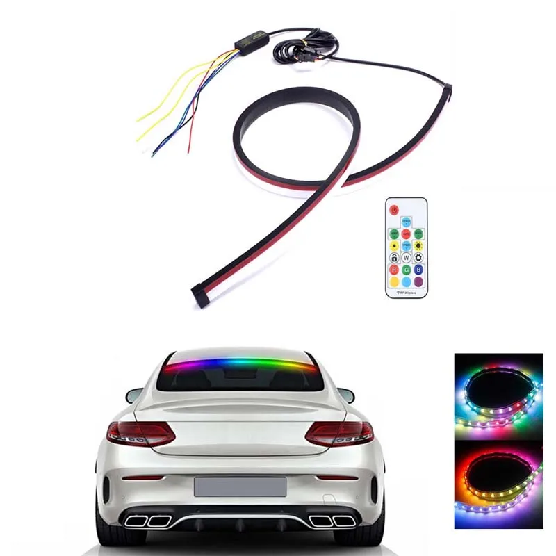 Купи 100cm Led Light For Car 12v RC High Mount Stop Brake Light Strip Styling Safety Driving Warning Signal Lamp RGB Multi-Mode LED за 959 рублей в магазине AliExpress