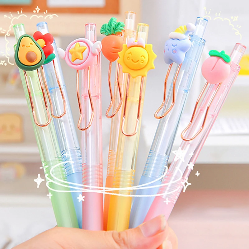 

1Pcs Kawaii Cactus Carrot Press Gel Pen Cute 0.5mm Black Ink Signature Pens Promotional Gift Office School Supplies Stationery