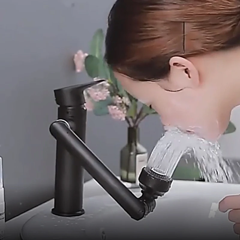

1080Degree Bathroom Sink Faucet Hot and Cold Water Faucet Mixer Deck Mount Splash Proof Water Tap Kitchen Watering Supplies