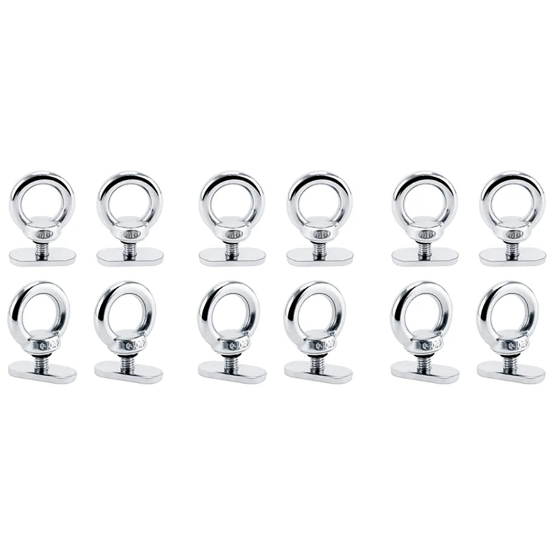 

12Pack Stainless Steel Kayak Track Mount Tie Down Eyelet Rail Accessory For Kayak Canoe Boat