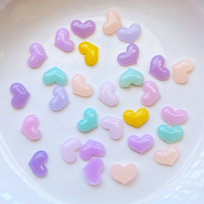 

100 шт новые милые мини в форме сердца фигурки из смолы ремесла Flatback кабошон орнамент ювелирные изделия Аксессуары для волос