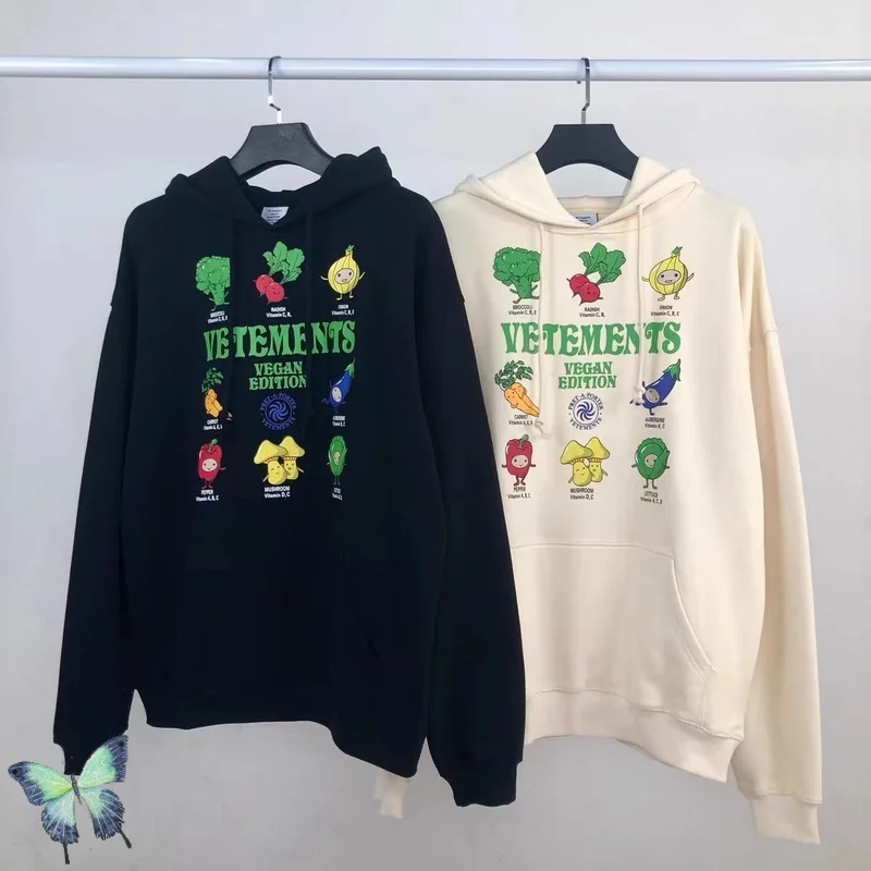 

Свитшот цвета хаки с принтом овощей