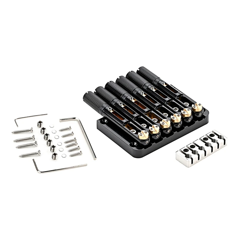 

6 String Saddle Headless Guitar Bridge For Headless Guitar Accessories Black