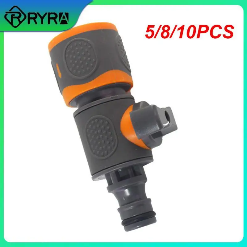 

5/8/10PCS Coated Shut Off Water Valves Single Nipple Rubber-coated Pipe Hose Water Gun Connector Quick-connect Quick Coupling