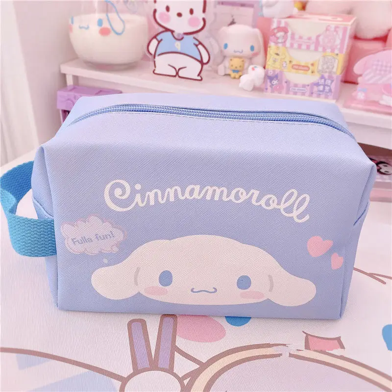 Big Ear Dog Hand Cartoon Large Capacity Pu Cosmetic Bag Stationery Pencil Box Travel Portable Waterproof Wash Bag