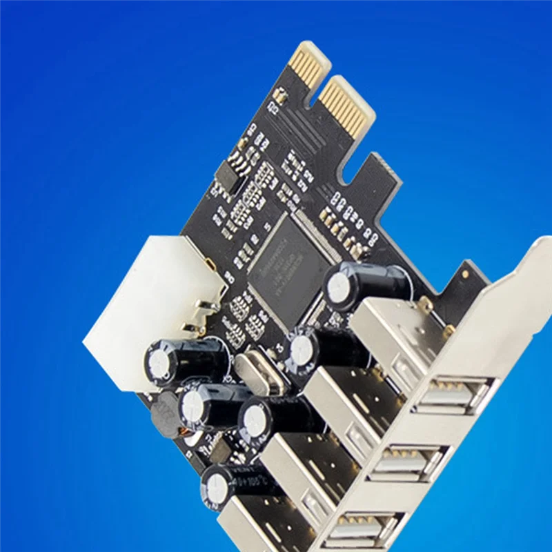 Карта-конвертер PCI-E на 4 порта USB 2.0 Карта адаптера PCIE USB2.0 MCS9990 Набор микросхем