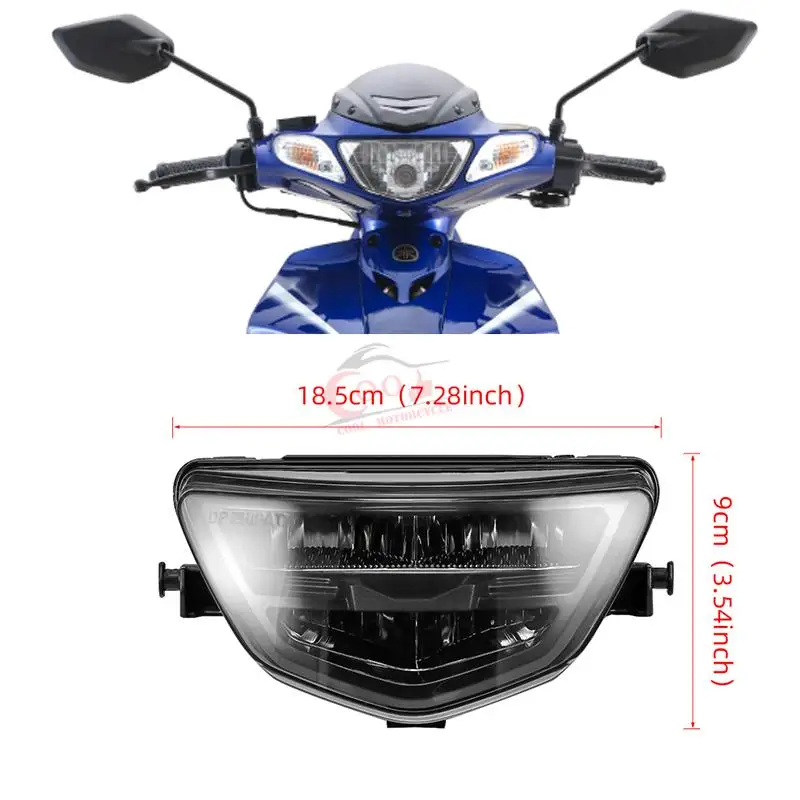 

New Black Motorcycle 12V LED Headlight Headlamp Head Light Assembly Kit For YAMAHA Y125ZR