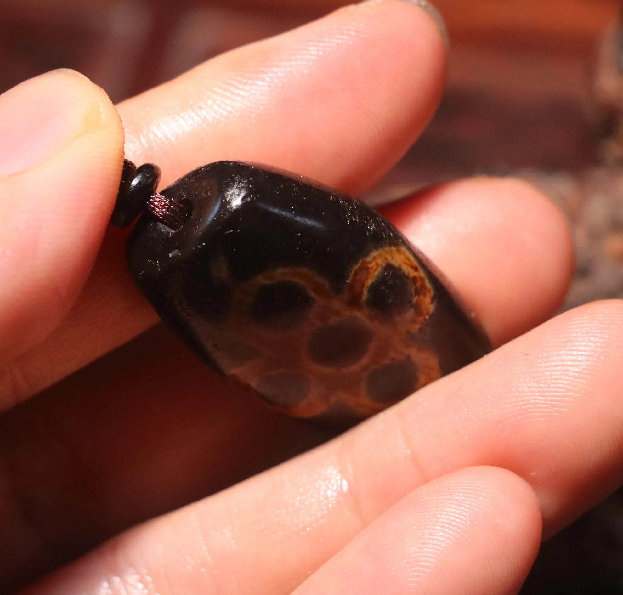 Энергетический Тибетский Старый Агат с 5 глазами осветляющая волна быстрая