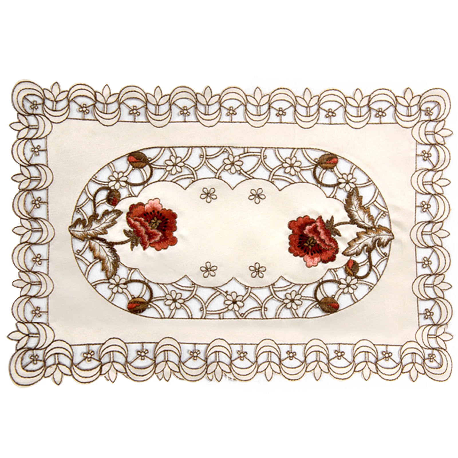 

Table Runner Vintage Flowers Embroidered Table Runner Tea Table Cover Decoration for Dining Wedding Party Banquet Table Mat